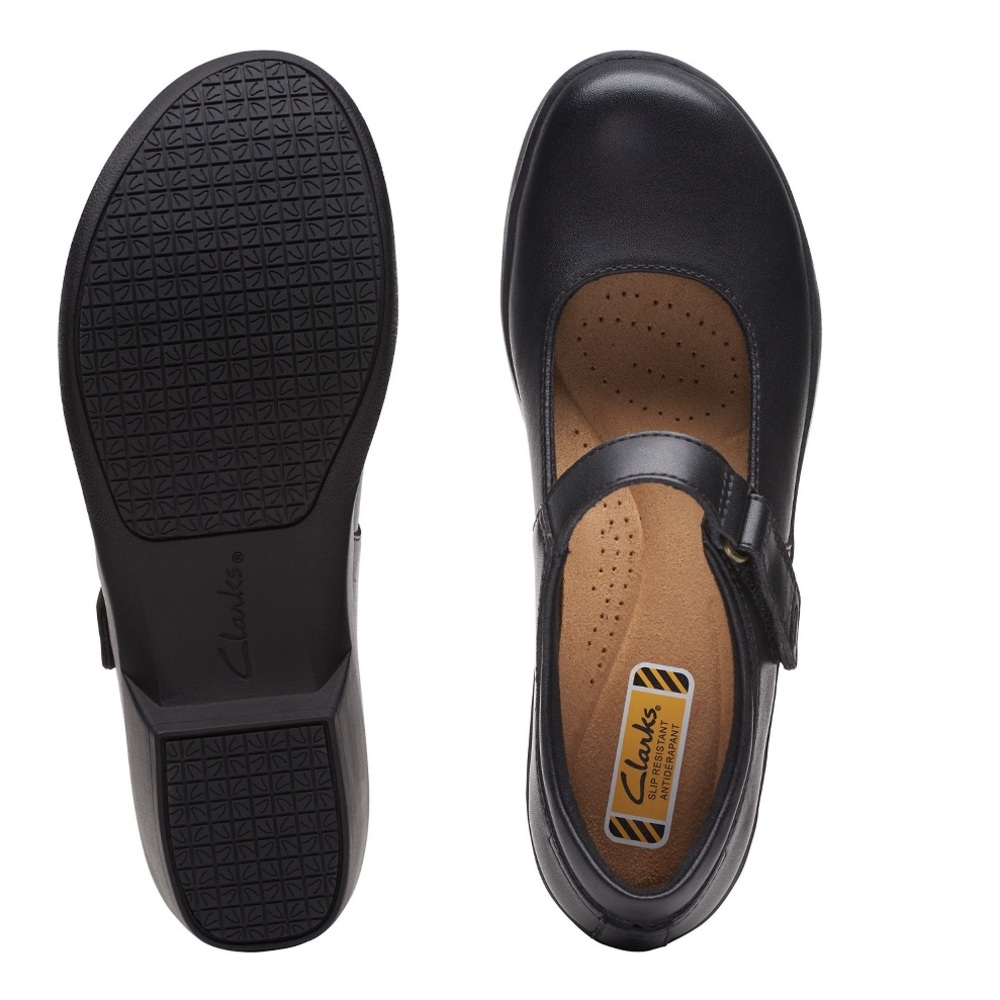 Clark’s Talene Ave Black leather MaryJane shoe women’s 12 W